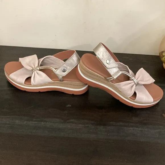 PAULA URBAN WEDGE  LEATHER SANDALS made in Spain  2-416  WOMENS