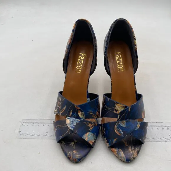 Pazzion Women Sexy Open Almond Toe High Heeled D'Orsay Pumps ,Stilettos, Blue