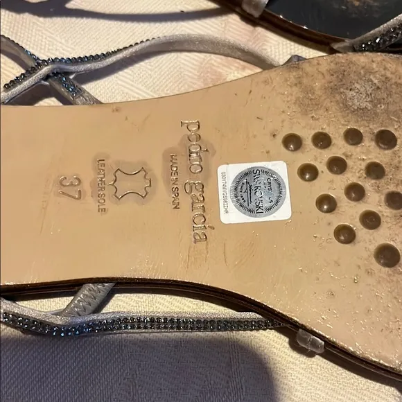 Pedro Garcia Silver Sandals with women’s size 37 Swarovski Crystal design