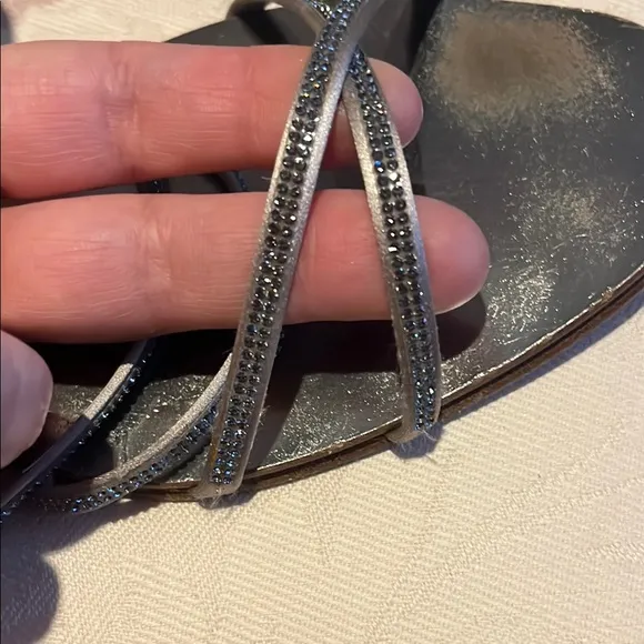 Pedro Garcia Silver Sandals with women’s size 37 Swarovski Crystal design