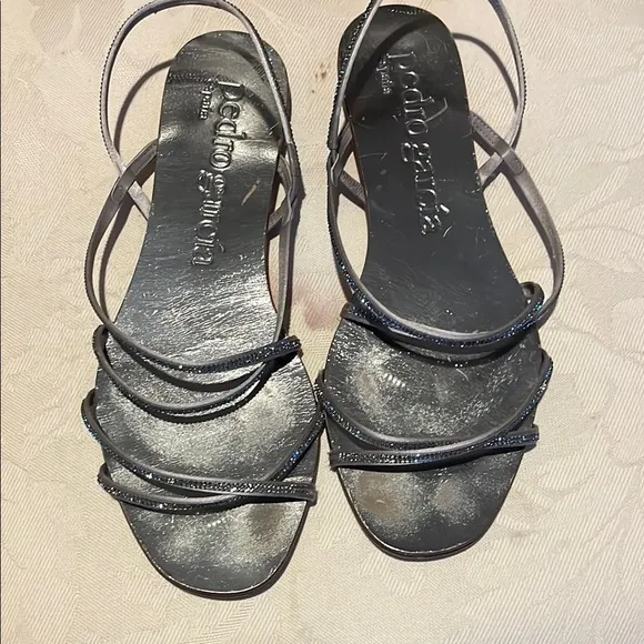 Pedro Garcia Silver Sandals with women’s size 37 Swarovski Crystal design
