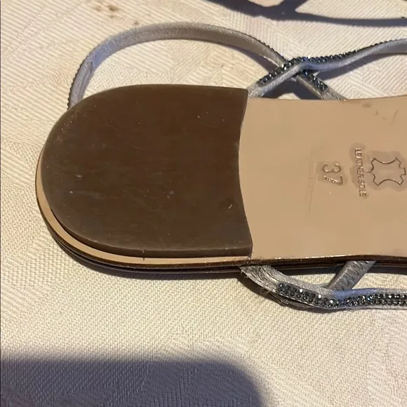 Pedro Garcia Silver Sandals with women’s size 37 Swarovski Crystal design