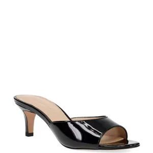 Pelle Moda Balin Sandals Women's US 9.5 Black Leather Cone Heel Slip-On ZPO839