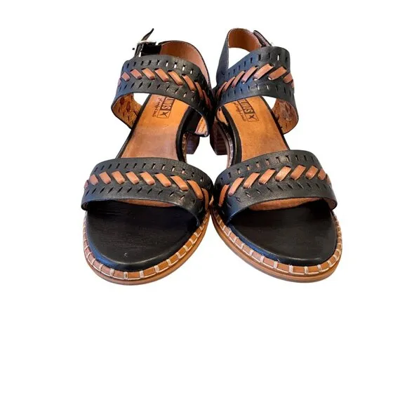 Pikolinos Blane Leather Woven Heel Sandals Size 38 NWOB $180 US 7.5-8
