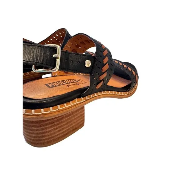 Pikolinos Blane Leather Woven Heel Sandals Size 38 NWOB $180 US 7.5-8