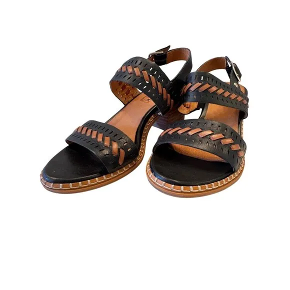 Pikolinos Blane Leather Woven Heel Sandals Size 38 NWOB $180 US 7.5-8