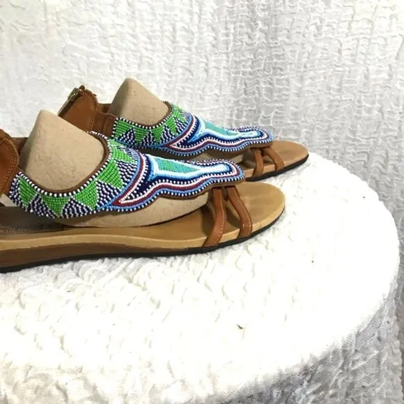 Pikolinos Maasai Beaded Leather Sandals Size 41