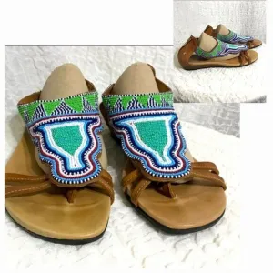 Pikolinos Maasai Beaded Leather Sandals Size 41