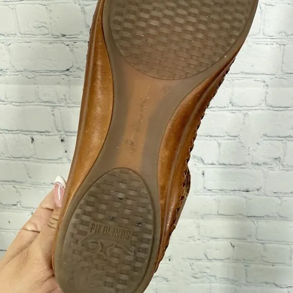 Pikolinos Sandals Women Size 9-9.5 US 40 EU Leather T-Strap Brown Vallerta Shoes