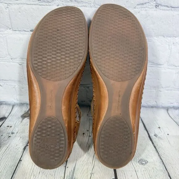 Pikolinos Sandals Women Size 9-9.5 US 40 EU Leather T-Strap Brown Vallerta Shoes