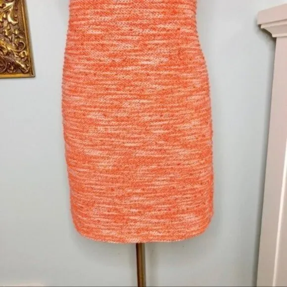 Piperlime Orange Tweed Short Sleeve Mini Sheath Dress Small Nwt