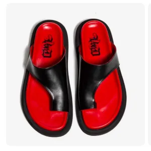 Poe Sandal - Bold Black and Red