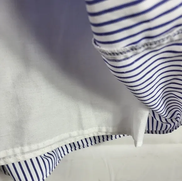 Pomander Place Tuckernuck Preppy Feminine Quinn Tiered Mini Dress Blue Stripe XS