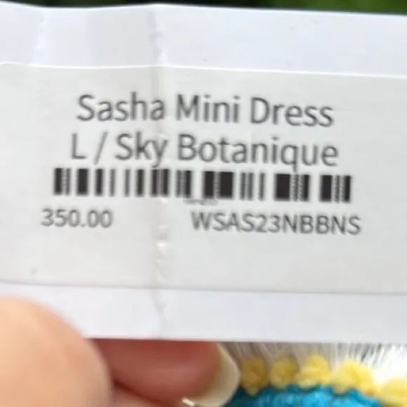 Poupette St. Barth Sasha Sky Botanical Floral Minidress Size L