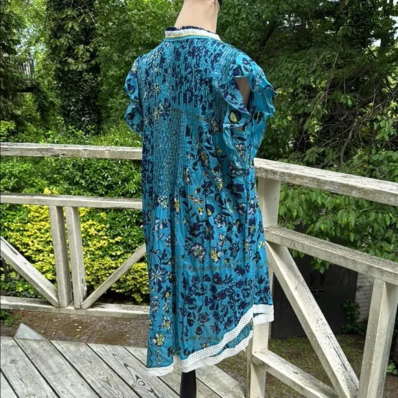 Poupette St. Barth Sasha Sky Botanical Floral Minidress Size L