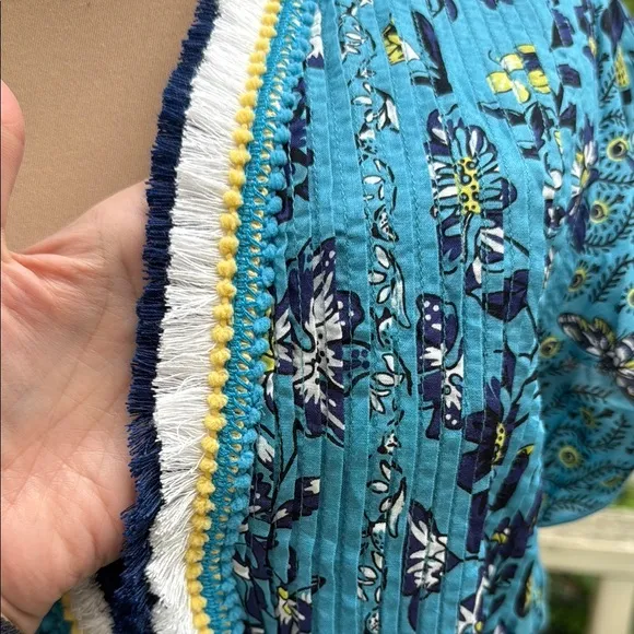 Poupette St. Barth Sasha Sky Botanical Floral Minidress Size L