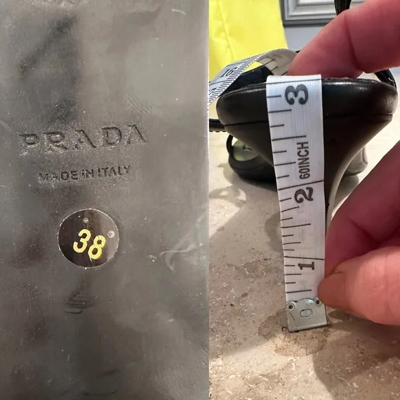 Prada Black Patent Sandals 38