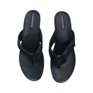 Prada Black Ribbon Patent Platform Sandal Size 38.5