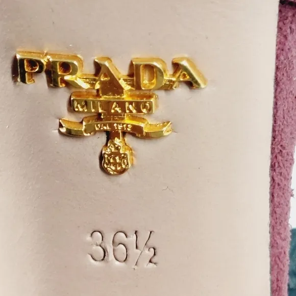 Prada Burgundy Red Suede Buckle Slingback High Heeled Sandals O97