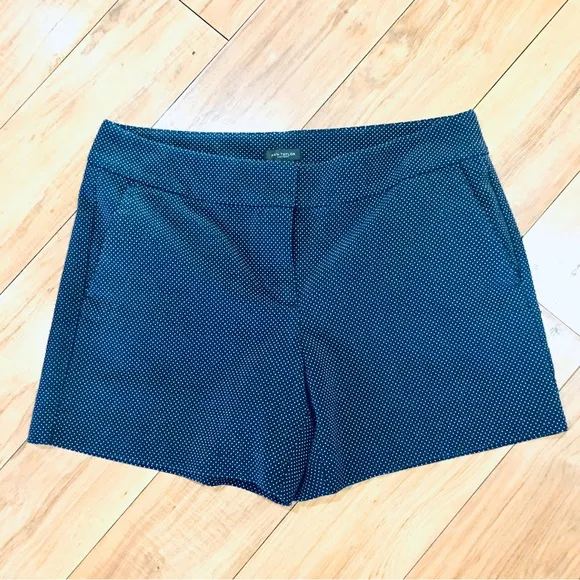Preppy polka dot shorts navy blue white dressy Ann Taylor 4 small medium