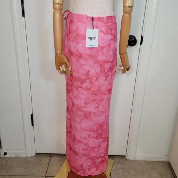 Princess Polly Petal Wrap Tie Maxi Skirt Size 6 NWT