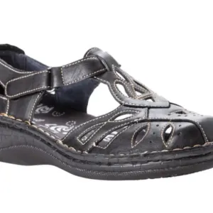 Propet Jenna Women's Black Leather Sandals WSA003L Size 9.5 W | NIB
