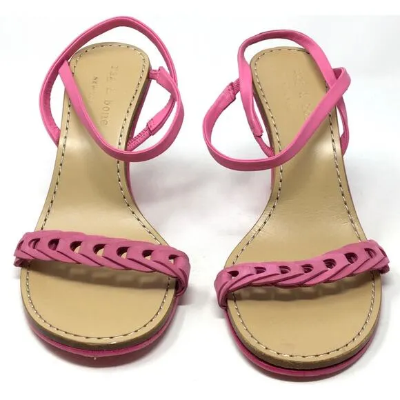 Rag &amp; Bone Infinity Women's Size 37/7 Magenta Cylinder-Heel Slingback Sandals