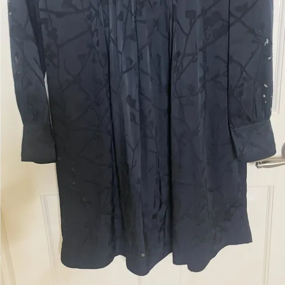Rag &amp; Bone Rubie Silk Burnout  Popover Relaxed Fit Mini Dress Black, Sz Med
