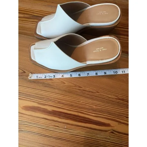 Rag &amp; Bone Santiago Wedge Sandal Sz 38 (US 8) White Leather NWOB Spring Summer