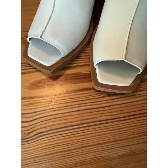 Rag &amp; Bone Santiago Wedge Sandal Sz 38 (US 8) White Leather NWOB Spring Summer