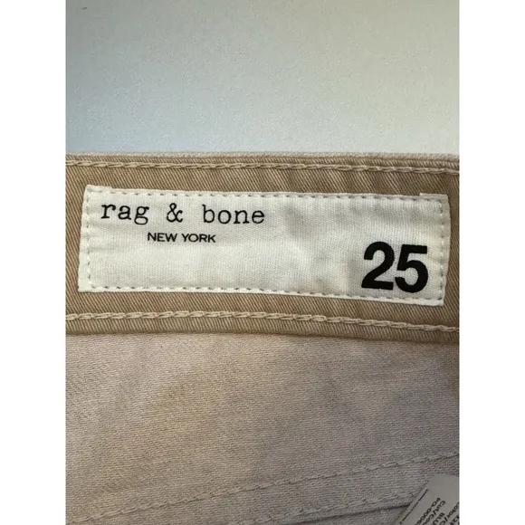 Rag &amp; Bone Shorts Womens 25 Pink Denim Rosa Mid-Rise Relaxed Through Hip &amp; Thigh