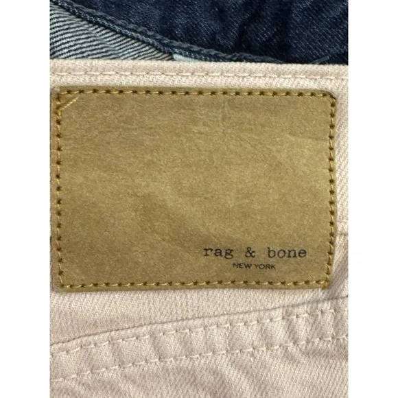 Rag &amp; Bone Shorts Womens 25 Pink Denim Rosa Mid-Rise Relaxed Through Hip &amp; Thigh