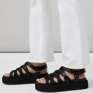 Rag &amp; Bone Women’s Park Platform Fisherman Black Sandals
