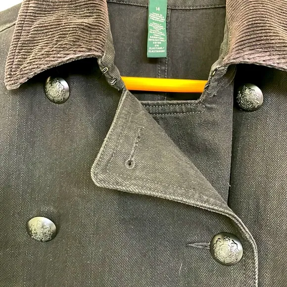 Ralph Lauren Black Denim Jacket Size 14