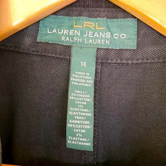Ralph Lauren Black Denim Jacket Size 14