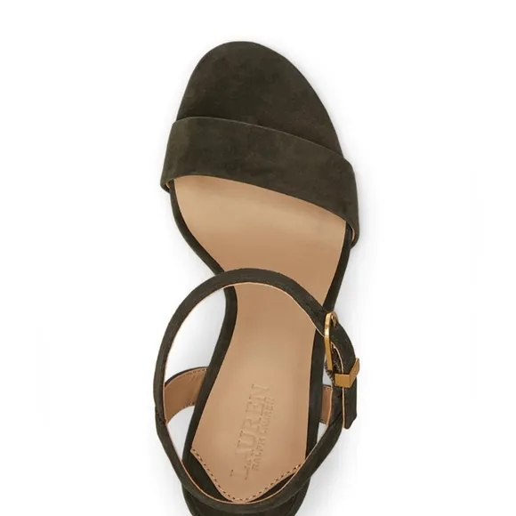 RALPH LAUREN WOMEN'S GWEN ANKLE STRAP DRESS SANDALS SIZE 8 NIB
