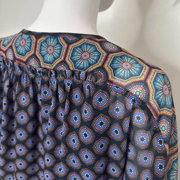Ramy Brook Davie Geometric Kaleidoscope Printed Chiffon Mini Dress Women's Sz M