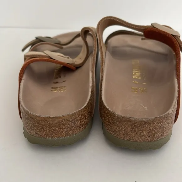 Rare Birkenstock Brown Multicolored Suede Arizona Sandals‎ Women’s 9 / Mens 7