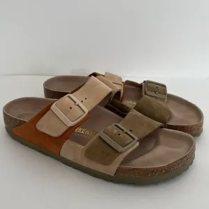 Rare Birkenstock Brown Multicolored Suede Arizona Sandals‎ Women’s 9 / Mens 7