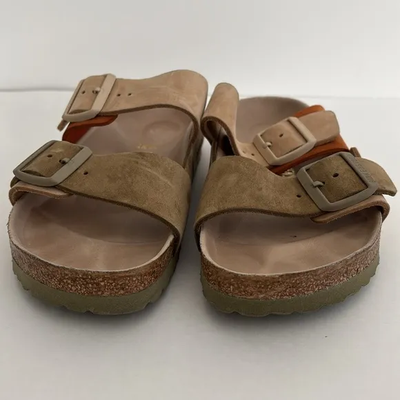 Rare Birkenstock Brown Multicolored Suede Arizona Sandals‎ Women’s 9 / Mens 7