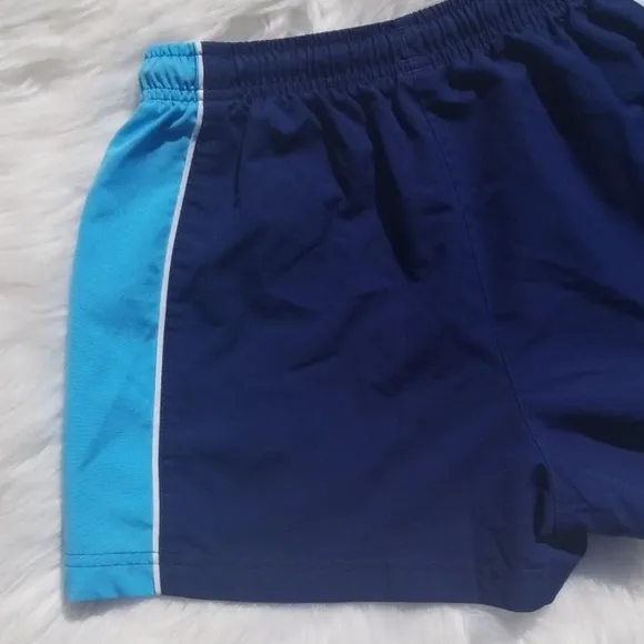 RARE Vintage ADIDAS high waisted running Shorts bright Blue White &amp; Navy striped