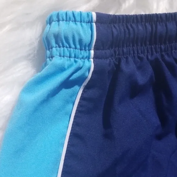 RARE Vintage ADIDAS high waisted running Shorts bright Blue White &amp; Navy striped