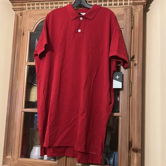 Red Pique Teller Polo Dress