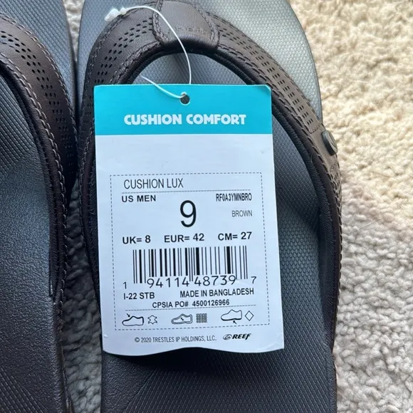 Reef Cushion Lux Brown Sandals 9 New With Tags