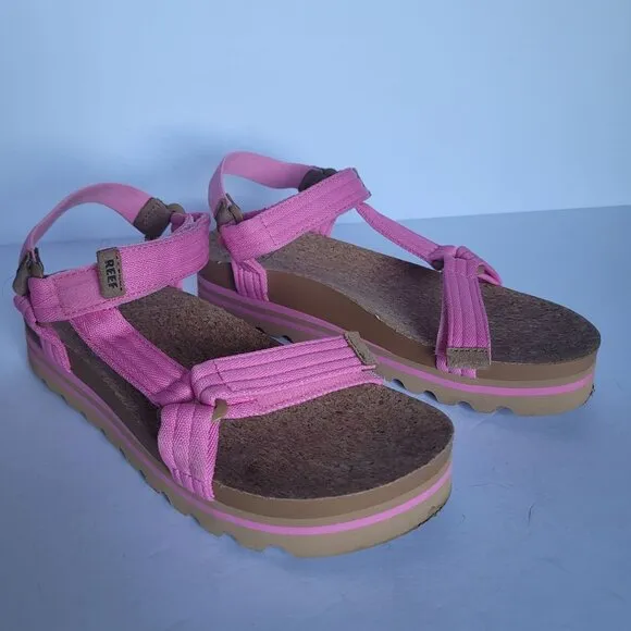 Reef Cushion Rem Hi Open-Toe Platform Sandals. Size 9.5
