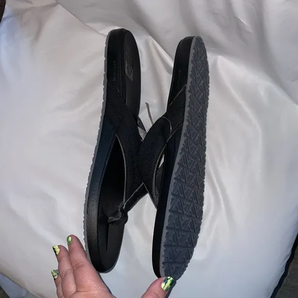 Reef Faux Vegan Leather Cushion Bounce Phantom Black Sandals Thongs size 12