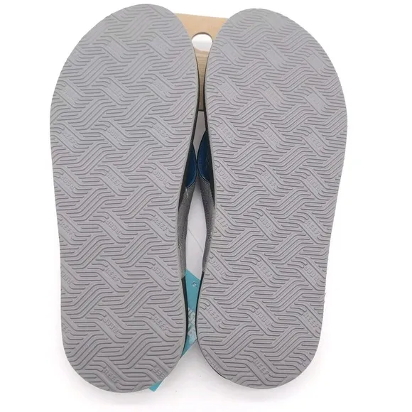 Reef (Mens Size 12) Cushion Comfort Spring Thong Flip Flop Sandals Grey Blue New