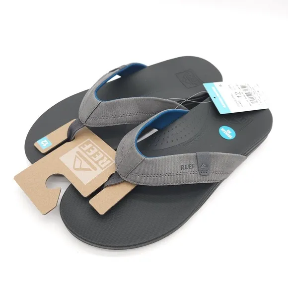 Reef (Mens Size 12) Cushion Comfort Spring Thong Flip Flop Sandals Grey Blue New