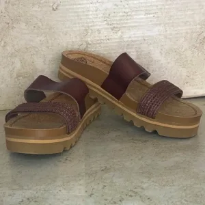 Reef Womens Cushion Vista Hi Sandal Cork Platform Woven Strap Detailing Lug Sole