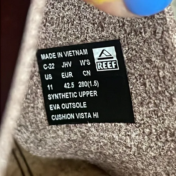 Reef Women’s Vista High Lug Brown Slip On Sandals  Size 11